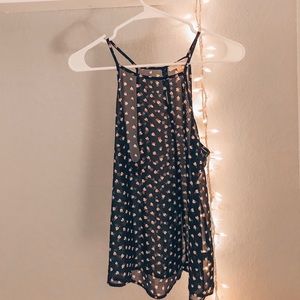 Chiffon Tank Top with rose bud detail
